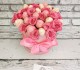 БУКЕТ В ШЛЯПНОЙ КОРОБКЕ M PINK LOVE - ❤